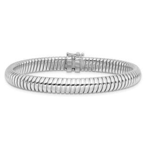 Leslie's 14K White Gold Polished 7.5mm Domed Bracelet